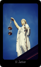 Justice tarot card image